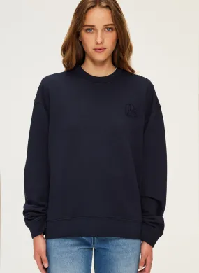 ABIGAELLE - Sudadera de algodón con cuello redondo en azul