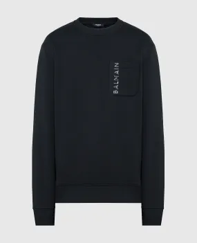 Balmain Black sweatshirt with textured logo