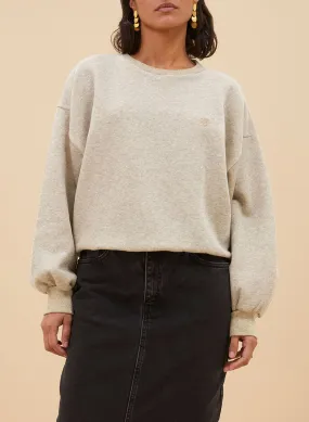 BIBI - Sudadera con cuello redondo y aplique de rejilla en dorado