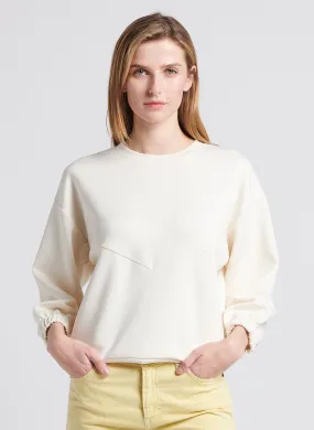 DRISS BIS - Sudadera holgada con cuello redondo en beige