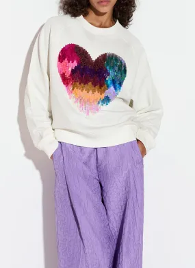 GINDI - Sudadera oversize de cuello redondo en algodón orgánico en multicolor