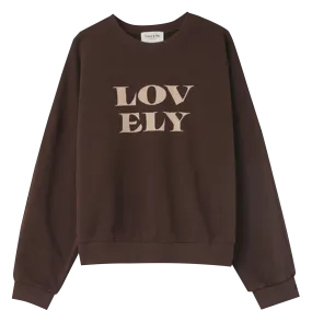 NIGEL - Sudadera oversize cuello redondo en marron