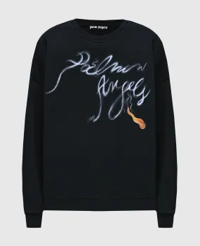 Palm Angels Black sweatshirt with FOGGY PA print