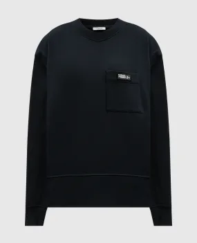 Peserico Blue sweatshirt with logo embroidery and sequins