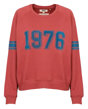 SALEM - Sudadera oversize de algodón con cuello redondo en rosa