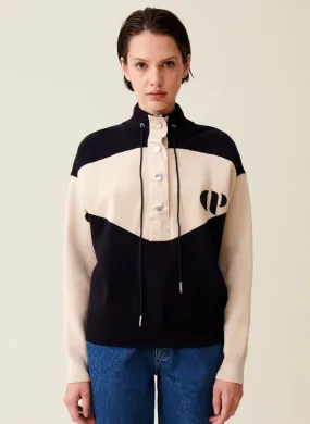 Sudadera con cuello alto en azul