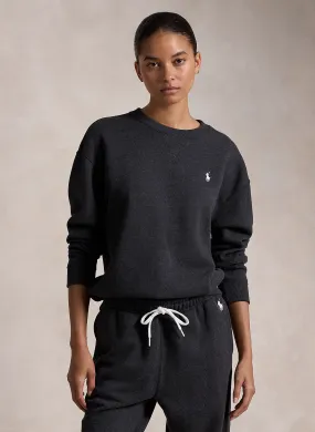 Sudadera recta de mezcla de algodón en negro