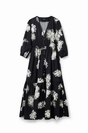 Vestido camisero midi flores