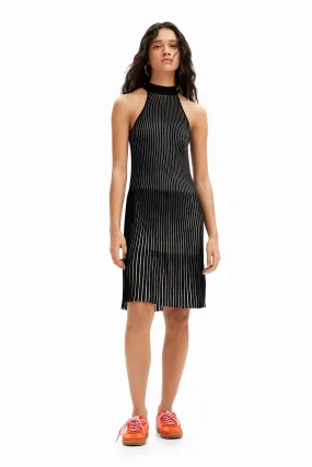 Vestido corto canalé
