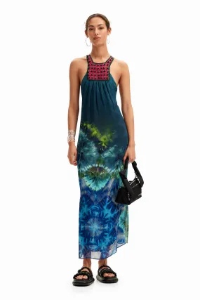 Vestido largo arty tie-dye